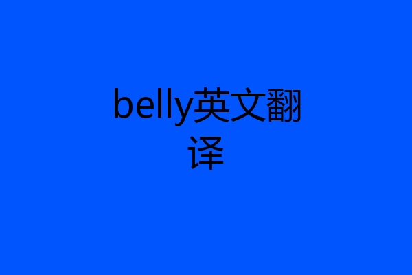 belly英文翻译