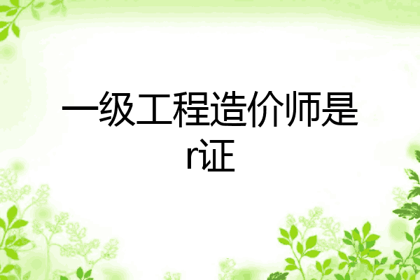 一级工程造价师是r证