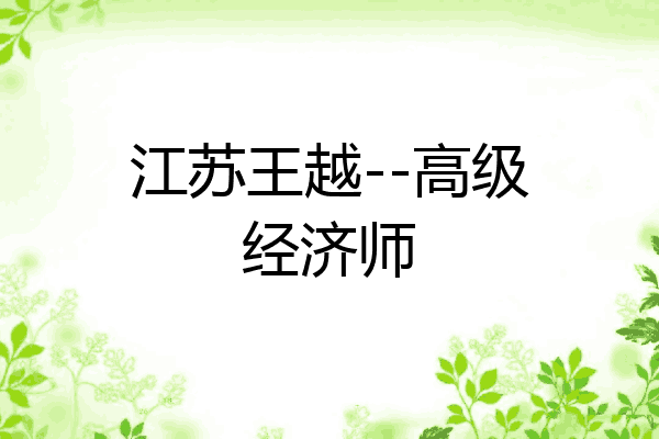 江苏王越--高级经济师