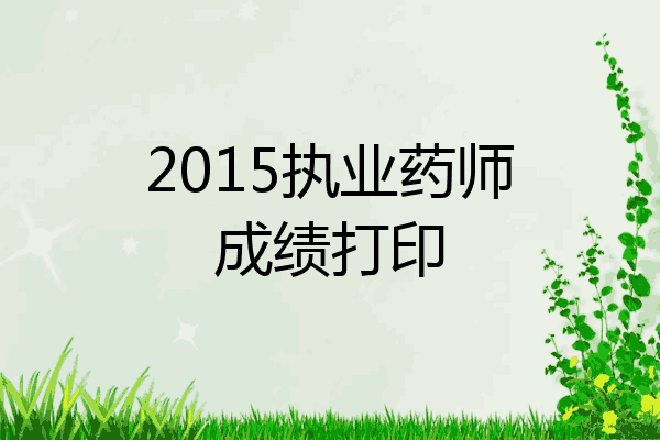 2015执业药师成绩打印