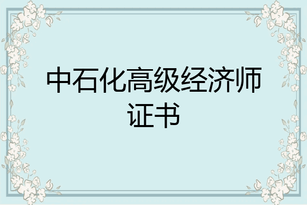 中石化高级经济师证书