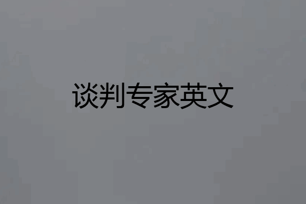 谈判专家英文