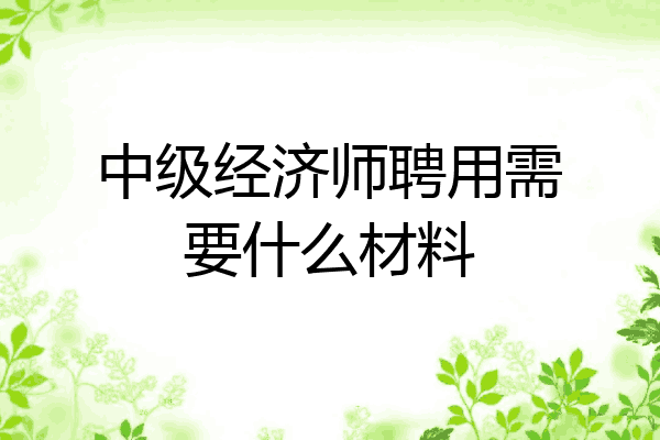 中级经济师聘用需要什么材料