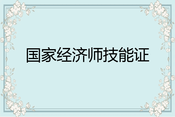 国家经济师技能证