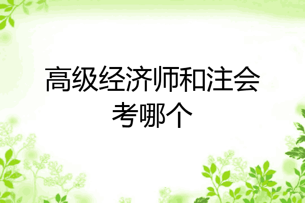 高级经济师和注会考哪个