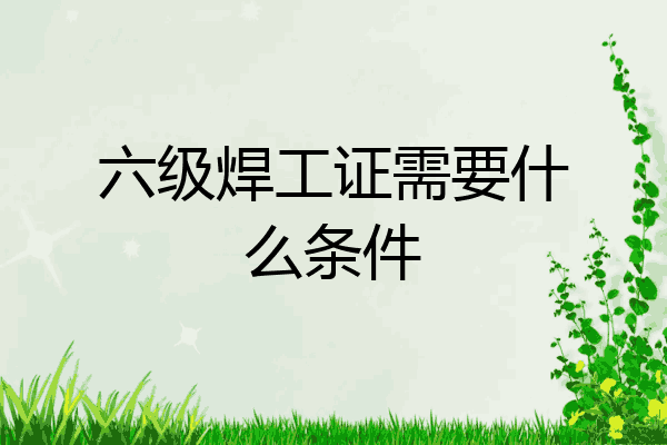 六级焊工证需要什么条件