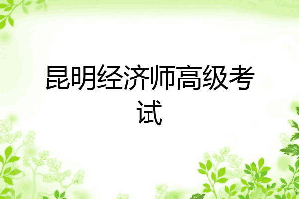 昆明经济师高级考试