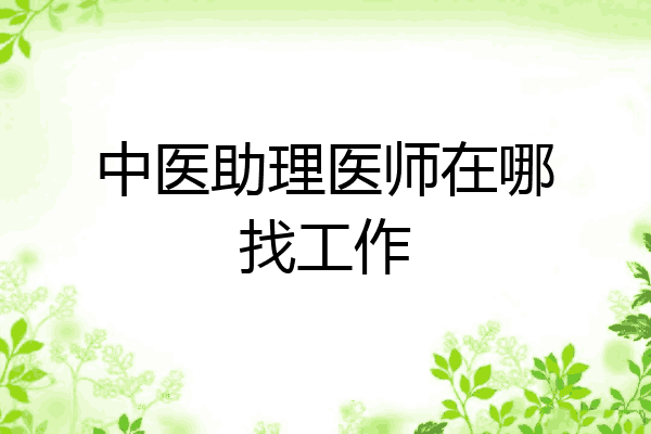 中医助理医师在哪找工作