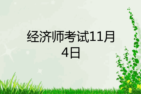 经济师考试11月4日