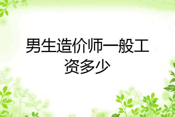 男生造价师一般工资多少