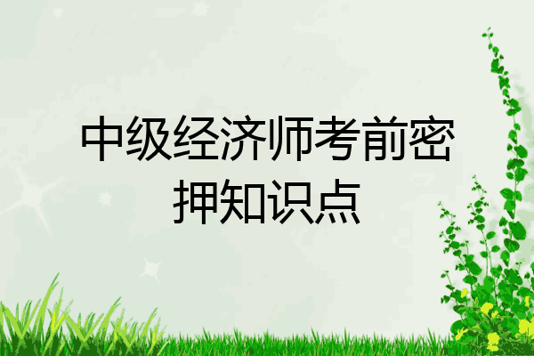 中级经济师考前密押知识点