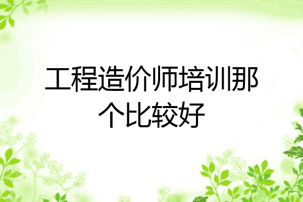 工程造价师培训那个比较好