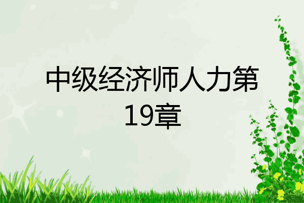 中级经济师人力第19章