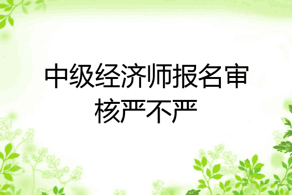 中级经济师报名审核严不严