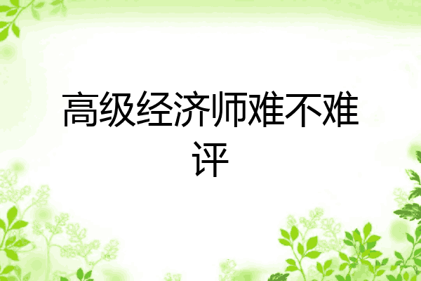 高级经济师难不难评