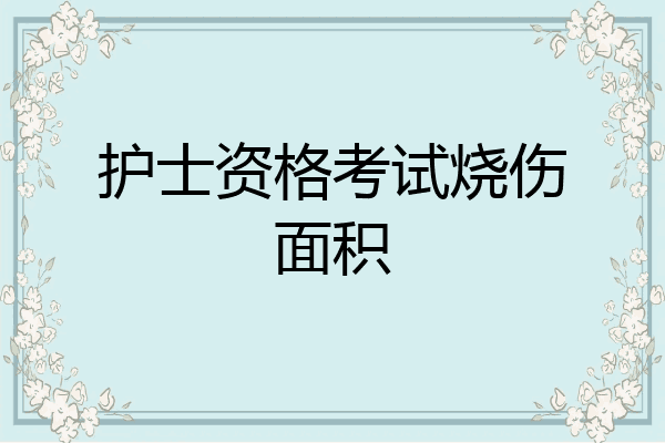 护士资格考试烧伤面积