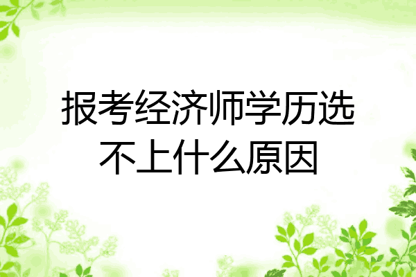 报考经济师学历选不上什么原因