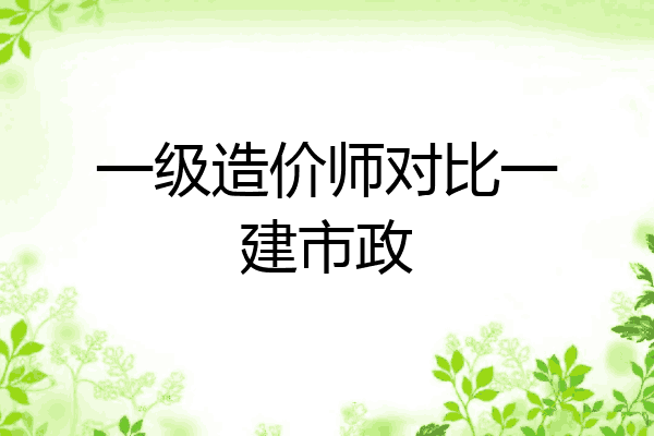 一级造价师对比一建市政