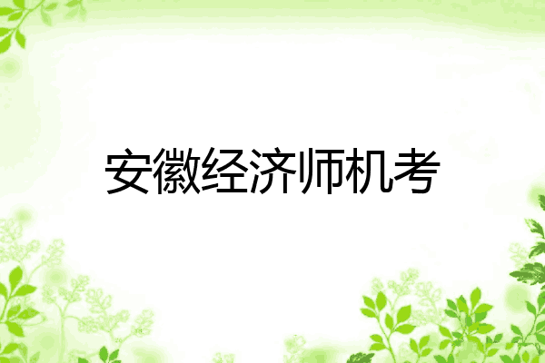 安徽经济师机考