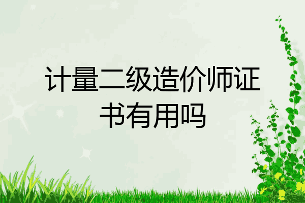 计量二级造价师证书有用吗