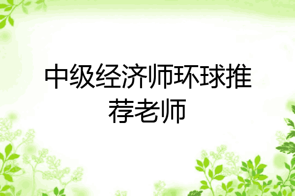 中级经济师环球推荐老师