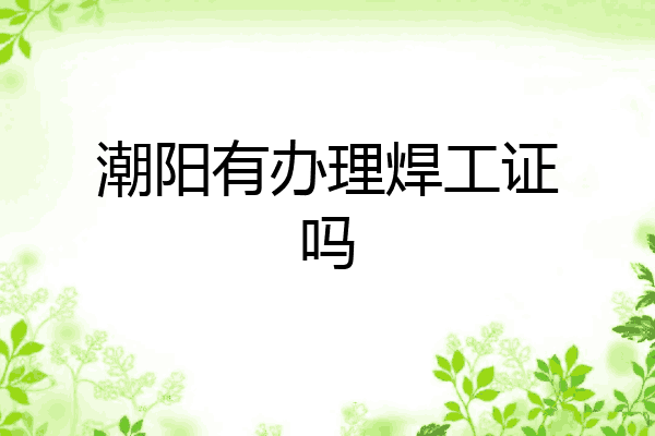 潮阳有办理焊工证吗