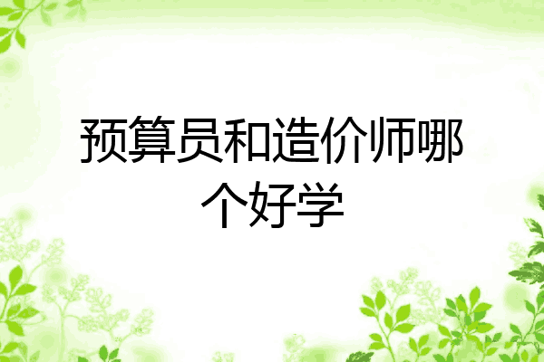 预算员和造价师哪个好学