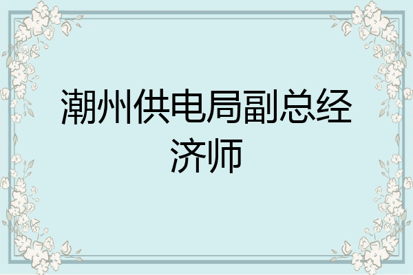 潮州供电局副总经济师