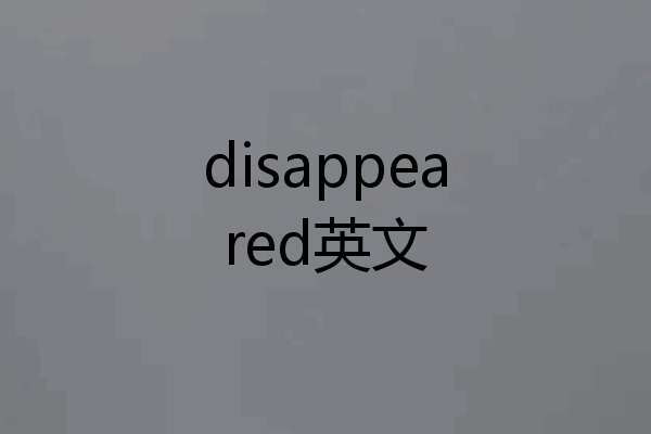 disappeared英文
