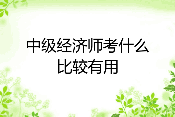 中级经济师考什么比较有用