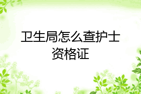 卫生局怎么查护士资格证