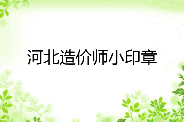河北造价师小印章