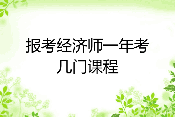 报考经济师一年考几门课程