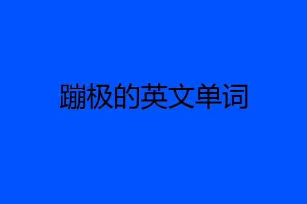 蹦极的英文单词