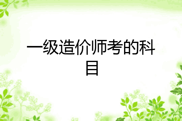 一级造价师考的科目