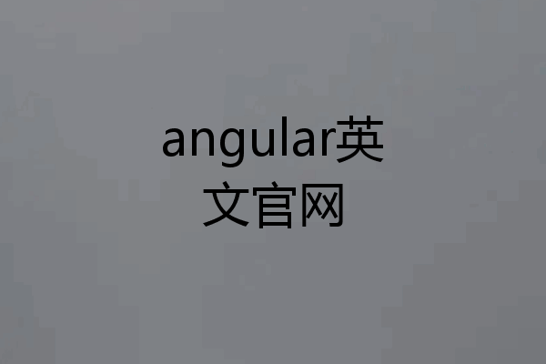 angular英文官网