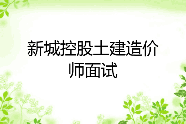 新城控股土建造价师面试