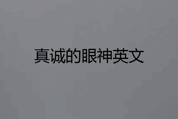 真诚的眼神英文