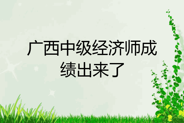 广西中级经济师成绩出来了