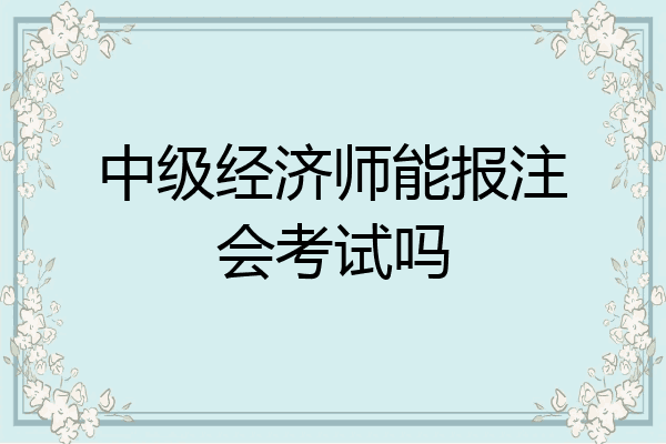 中级经济师能报注会考试吗
