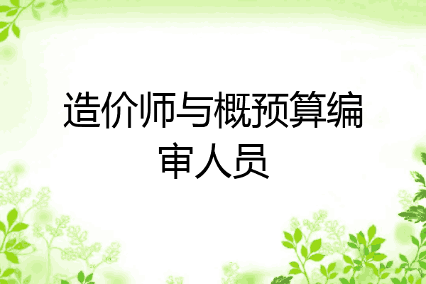 造价师与概预算编审人员