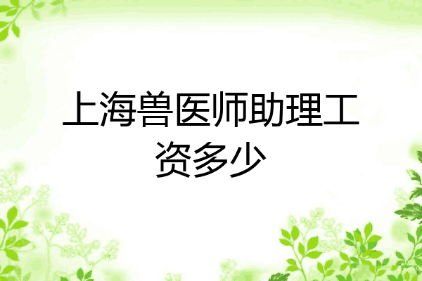 上海兽医师助理工资多少