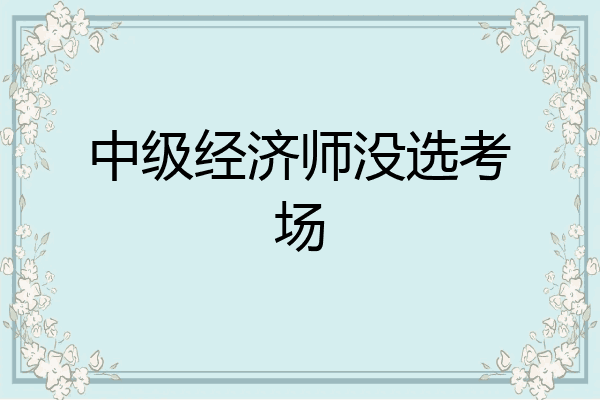 中级经济师没选考场