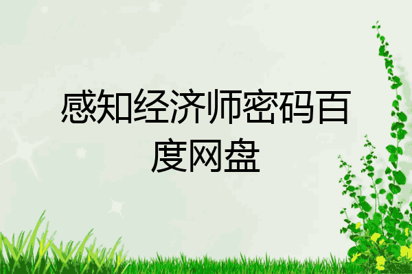 感知经济师密码百度网盘
