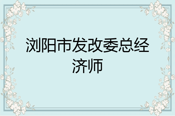 浏阳市发改委总经济师