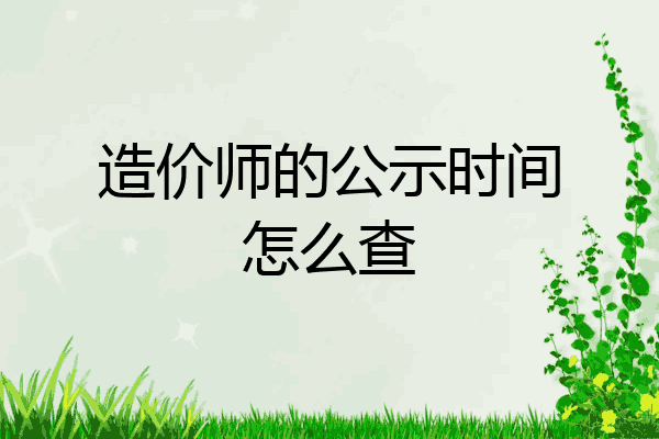 造价师的公示时间怎么查