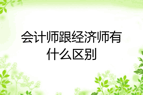 会计师跟经济师有什么区别