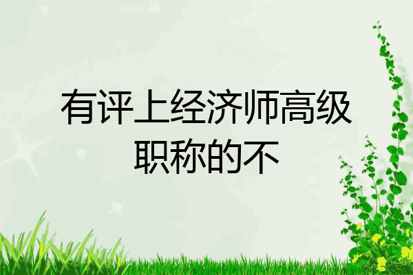有评上经济师高级职称的不