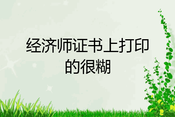 经济师证书上打印的很糊