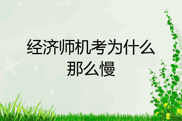 经济师机考为什么那么慢